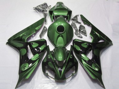 Vert Noir Brillant Flamme Carénage Moto Honda CBR1000RR 2006-2007 Pas Chère