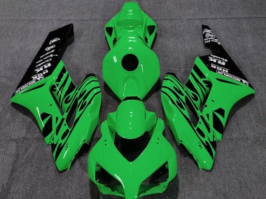 Vert Noir Brillant Flamme Carénage Moto Honda CBR1000RR 2004-2005 Pas Chère