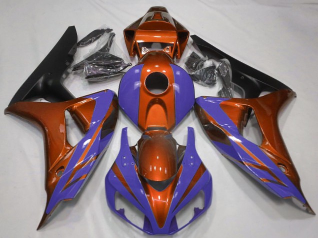 Orange Bleu Noir Mat Carénage Moto Honda CBR1000RR 2006-2007