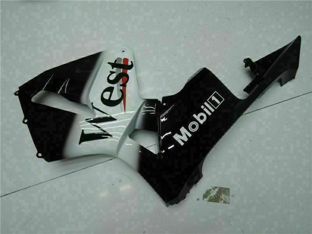 Noir Brillant Blanc West Mobil Carénage Moto Honda CBR600RR 2003-2004