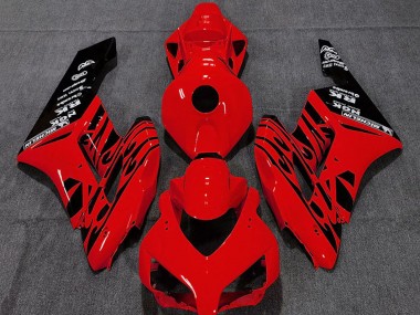 Rouge Noir Brillant Flamme Carénage Moto Honda CBR1000RR 2004-2005 Pas Chère