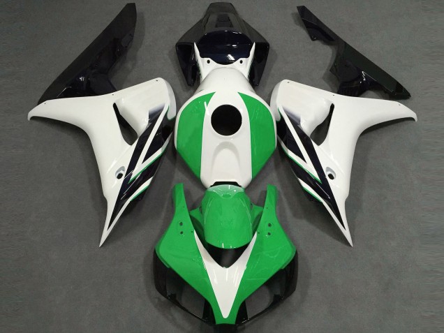 Blanc Vert Noir Brillant Carénage Moto Honda CBR1000RR 2006-2007