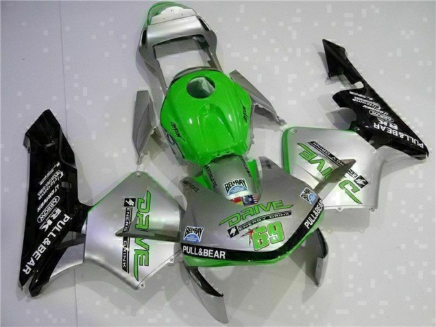 Argent Vert Noir Brillant Carénages Moto Honda CBR600RR 2003-2004