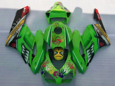 Vert Jaune Noir Rouge Requin Carénage Moto Honda CBR1000RR 2004-2005 Pas Chère