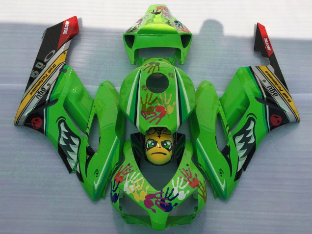 Vert Jaune Noir Rouge Requin Carénage Moto Honda CBR1000RR 2004-2005