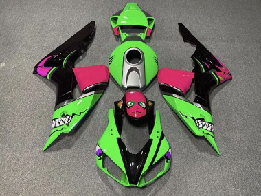Vert Argent Rose Noir Brillant Requin Carénage Moto Honda CBR1000RR 2006-2007 Pas Chère