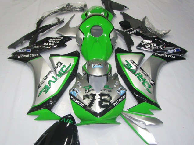 Argent Vert Noir Brillant Carénage Moto Honda CBR1000RR 2012-2016