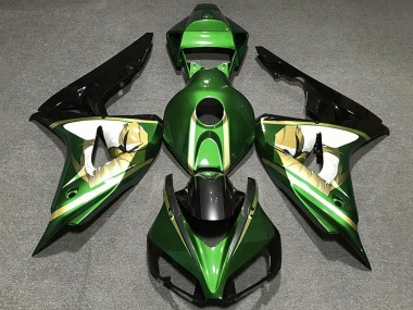 Vert Blanc Or Noir Brillant Carénage Moto Honda CBR1000RR 2006-2007 Pas Chère
