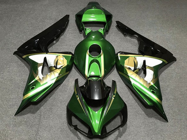 Vert Blanc Or Noir Brillant Carénage Moto Honda CBR1000RR 2006-2007