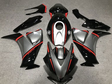 Gunmetal Gris Noir Brillant Rouge Carénage Moto Honda CBR1000RR 2012-2016 Pas Chère