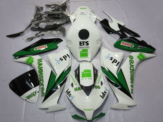 Blanc Vert Noir Brillant Hannspree Castrol Carénage Moto Honda CBR1000RR 2012-2016