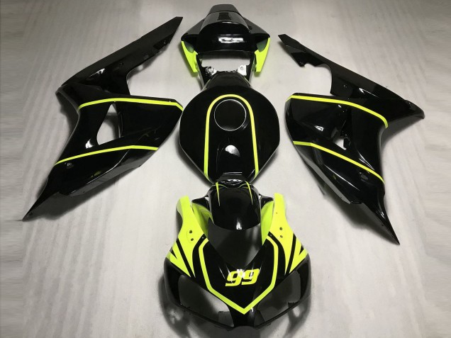 Noir Brillant Haute Visibilité Jaune 99 Carénage Moto Honda CBR1000RR 2006-2007