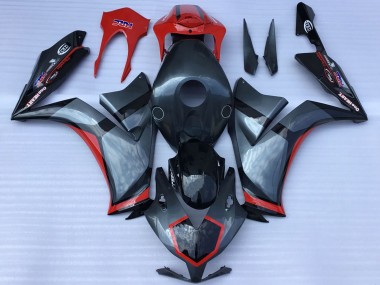 Gris Rouge Noir Brillant Courses Style Carénage Moto Honda CBR1000RR 2012-2016 Pas Chère