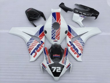 Blanc Bleu Rouge HRC 72 Carénage Moto Honda CBR1000RR 2008-2011 Pas Chère