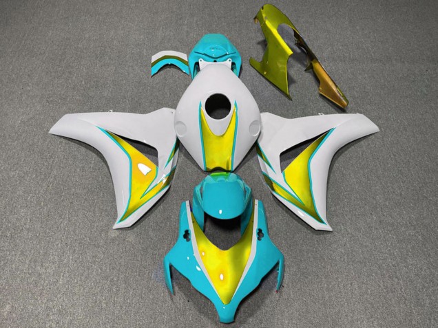 Blanc Bleu Clair Or Carénage Moto Honda CBR1000RR 2008-2011