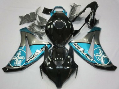 Bleu Clair Gris Noir Brillant Carénage Moto Honda CBR1000RR 2008-2011 Pas Chère