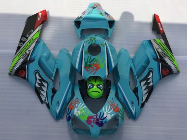 Bleu Vert Noir Rouge Requin Carénage Moto Honda CBR1000RR 2004-2005 Pas Chère