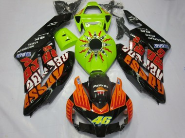 Vert Citron Orange Noir Brillant Rossi 46 Carénage Moto Honda CBR1000RR 2004-2005 Pas Chère