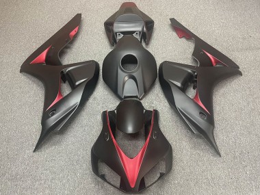 Noir Mat Rouge Carénage Moto Honda CBR1000RR 2006-2007 Pas Chère