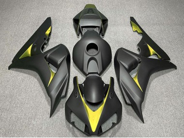 Noir Mat Jaune Carénage Moto Honda CBR1000RR 2006-2007 Pas Chère
