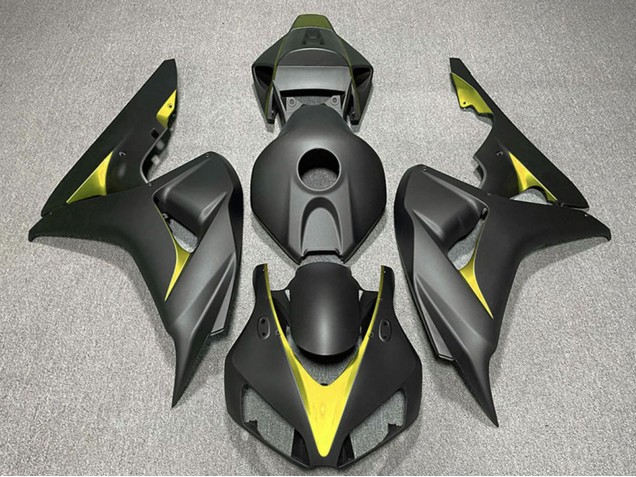 Noir Mat Jaune Carénage Moto Honda CBR1000RR 2006-2007