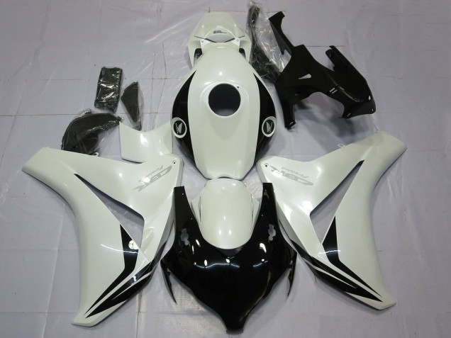 Blanc Perle Noir Brillant Carénage Moto Honda CBR1000RR 2008-2011
