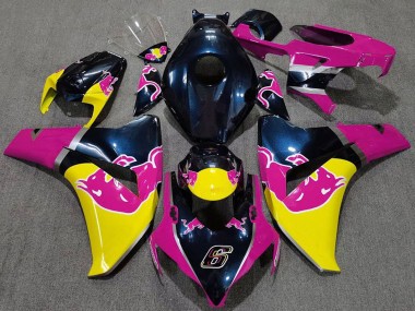 Bleu Foncé Rose Jaune Red Bull Carénage Moto Honda CBR1000RR 2008-2011 Pas Chère