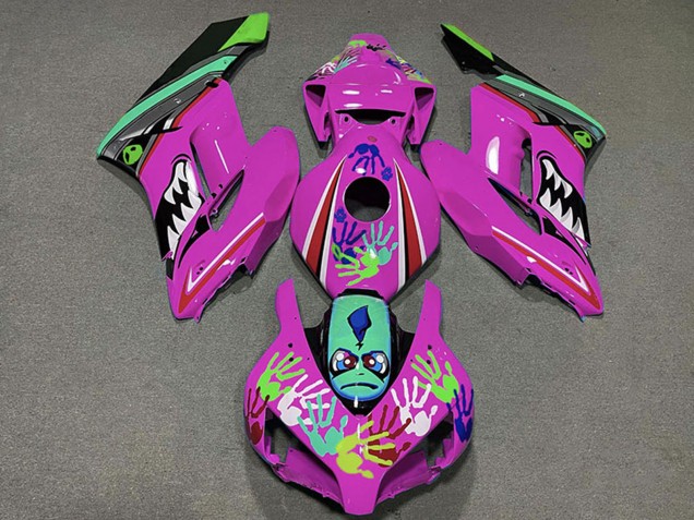 Rose Vert Noir Requin Carénage Moto Honda CBR1000RR 2004-2005