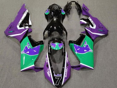 Violet Vert Noir Brillant Red Bull Carénage Moto Honda CBR1000RR 2017-2023 Pas Chère