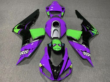 Violet Argent Vert Noir Brillant Requin Carénage Moto Honda CBR1000RR 2006-2007 Pas Chère