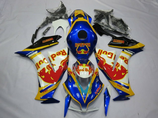 Blanc Bleu Jaune Red Bull Carénage Moto Honda CBR1000RR 2012-2016