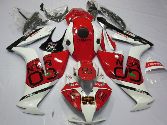 Blanc Rouge Go&Fun Carénage Moto Honda CBR1000RR 2012-2016