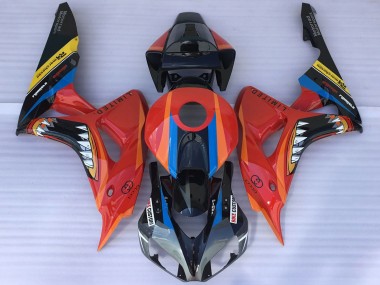 Rouge Bleu Jaune Noir Brillant Requin Carénage Moto Honda CBR1000RR 2006-2007 Pas Chère