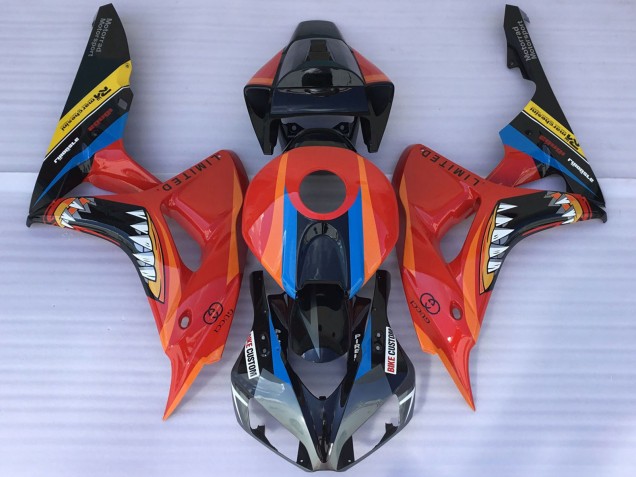 Rouge Bleu Jaune Noir Brillant Requin Carénage Moto Honda CBR1000RR 2006-2007