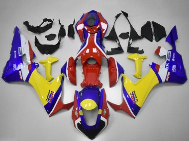 Blanc Rouge Bleu Jaune HRC Carénage Moto Honda CBR1000RR 2017-2023 Pas Chère