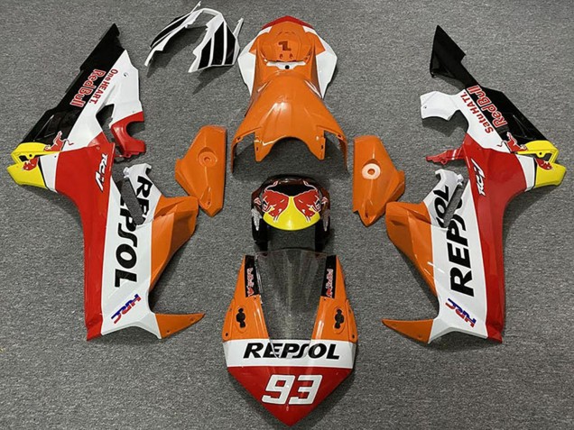 Orange Blanc Jaune Rouge Noir Brillant Red Bull Repsol 93 Carénage Moto Honda CBR1000RR 2017-2023