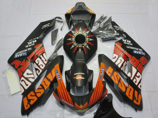 Noir Mat Orange Rossi Carénage Moto Honda CBR1000RR 2004-2005