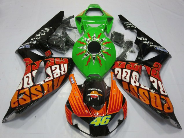 Vert Orange Noir Brillant Rossi 46 Carénage Moto Honda CBR1000RR 2006-2007