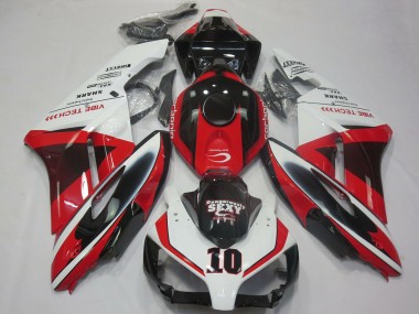 Blanc Rouge Noir Brillant Sexy VIBE TECH Carénage Moto Honda CBR1000RR 2004-2005 Pas Chère