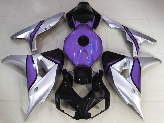 Argent Violet Noir Brillant Carénage Moto Honda CBR1000RR 2006-2007
