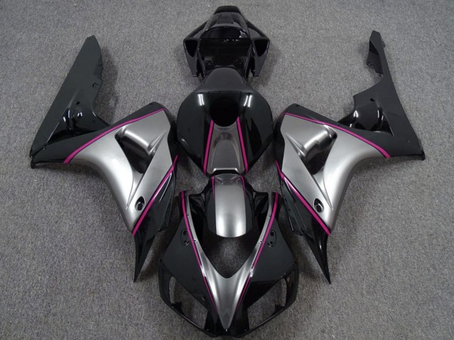 Argent Rose Noir Brillant Rayures Carénage Moto Honda CBR1000RR 2006-2007