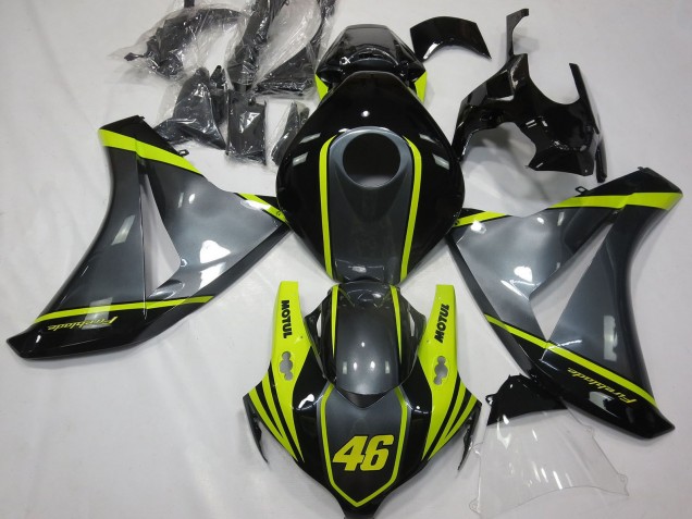 Gris Jaune Noir Brillant 46 Carénage Moto Honda CBR1000RR 2008-2011