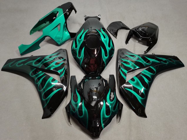 Noir Brillant Vert Flamme Carénage Moto Honda CBR1000RR 2008-2011