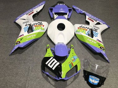 Blanc Bleu Vert Noir Brillant Toy Story Carénage Moto Honda CBR1000RR 2006-2007 Pas Chère