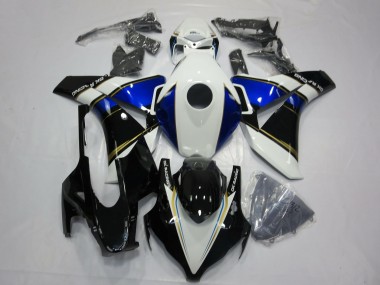 Blanc Bleu Or Noir Brillant Carénage Moto Honda CBR1000RR 2008-2011 Pas Chère