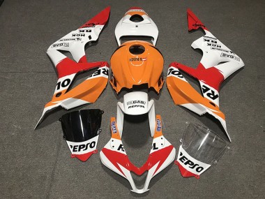 Orange Blanc Rouge Noir Brillant Repsol Style Carénages Moto Honda CBR600RR 2007-2008 Pas Chère