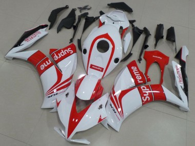 Blanc Rouge Supreme Carénage Moto Honda CBR1000RR 2012-2016 Pas Chère