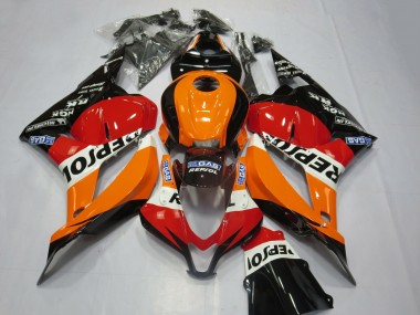 Orange Blanc Rouge Noir Brillant Repsol Kits Carénages Moto Honda CBR600RR 2009-2012 Pas Chère