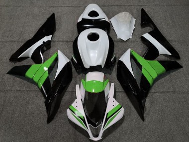 Blanc Vert Noir Brillant Carénage Moto Honda CBR600RR 2007-2008 Pas Chère
