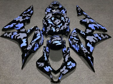 Bleu Gris Camouflage Carénages Moto Honda CBR600RR 2007-2008 Pas Chère